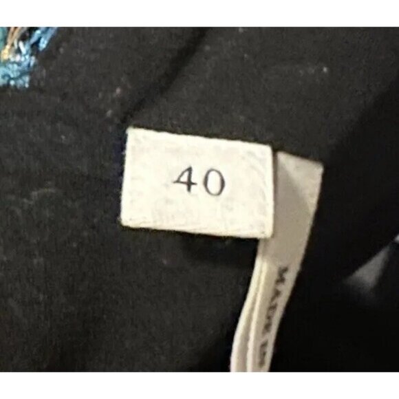 SANDRO Dress Sequins blue Flowers Sz 40 Gold - Picture 12 of 13